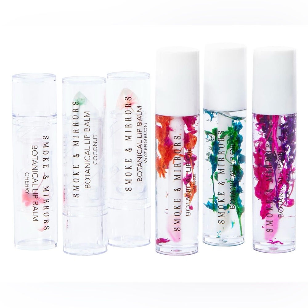 Smoke & Mirrors Flower Lip Balm & Botanical Lip Oil Set 6-Piece